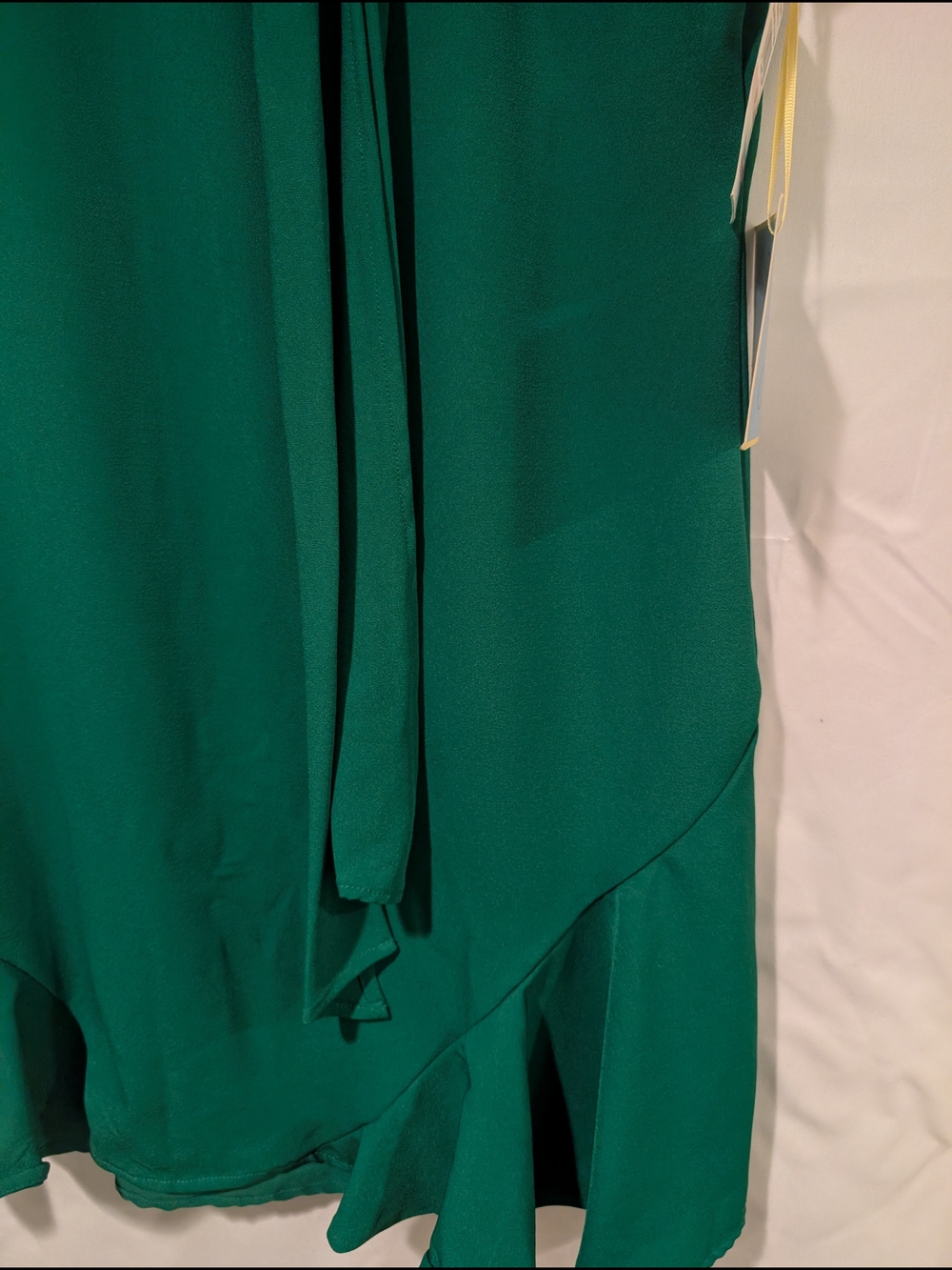 CeCe Emerald Green Tie-Neck Mini Dress - Picture 7 of 12